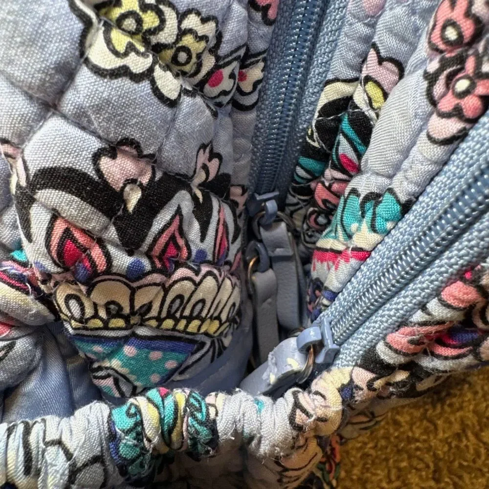 Vera Bradley Campus Backpack Wildflower Paisley Quilted Cotton Laptop Travel Bag